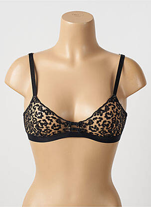 Soutien-gorge effet matière satinée haut triangles noir SIMONE X SIMONE PÉRÈLE femme
