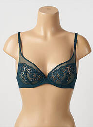 Soutien-gorge effet matière satinée haut soutien-gorge emboitant vert SIMONE PERELE femme