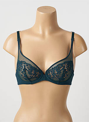 Soutien-gorge effet matière satinée haut soutien-gorge emboitant vert SIMONE PERELE femme