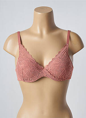 Soutien-gorge tissage dentelle haut soutien-gorge moulé rose FEMILET femme