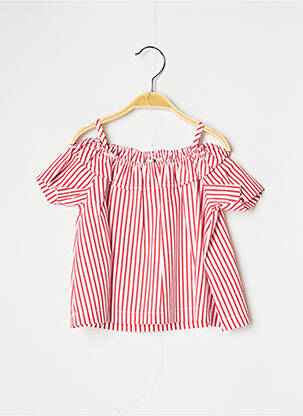 Blouse manches epaules dénudées manches courtes rouge J.O MILANO fille