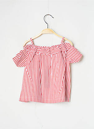 Blouse manches epaules dénudées manches courtes rouge J.O MILANO fille