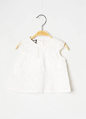 Blouse broderie anglaise manches courtes blanc J.O MILANO fille