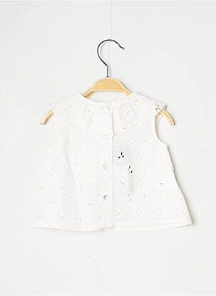 Blouse broderie anglaise manches courtes blanc J.O MILANO fille