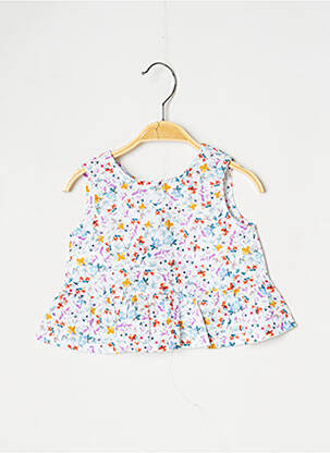 Blouse tissage popeline sans manche blanc J.O MILANO fille