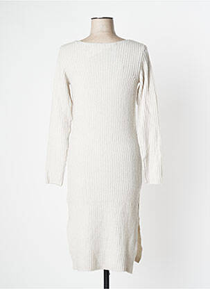 Robe mi-longue manches longues manches longues beige KENVELO femme