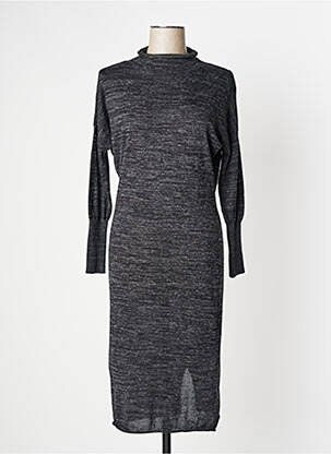 Robe mi-longue manches longues manches longues gris TIMEOUT femme