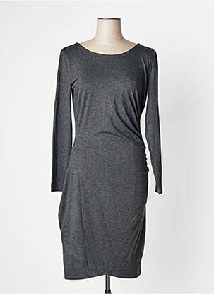 Robe mi-longue manches longues manches longues gris TIMEOUT femme