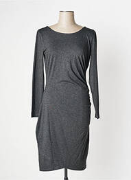 Robe mi-longue manches longues manches longues gris TIMEOUT femme