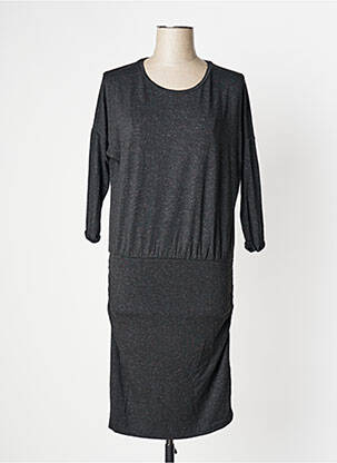 Robe mi-longue manches 3/4 manches 3/4 noir TIMEOUT femme