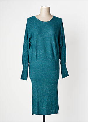 Robe mi-longue manches longues manches longues vert CAMAIEU femme