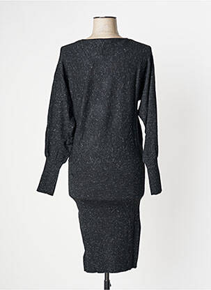 Robe mi-longue manches longues manches longues noir CAMAIEU femme