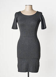 Robe courte fermeture zippée au dos manches courtes gris TIMEOUT femme