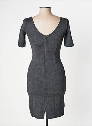 Robe courte fermeture zippée au dos manches courtes gris TIMEOUT femme