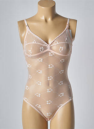 Body lingerie effet matière satinée rose SIMONE PERELE femme