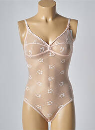 Body lingerie effet matière satinée rose SIMONE PERELE femme