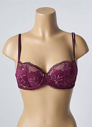 Soutien-gorge effet matière satinée haut soutien-gorge moulé violet IMPLICITE femme