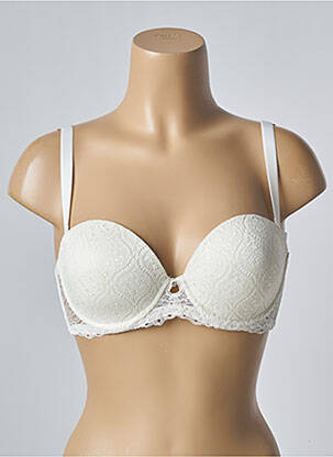 Soutien-gorge effet matière satinée haut soutien-gorge moulé beige IMPLICITE femme