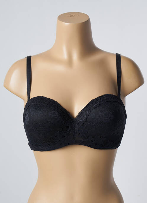 Soutien-gorge effet matière satinée haut soutien-gorge moulé noir MARKS AND SPENCER femme