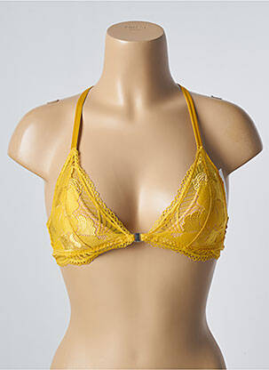 Soutien-gorge effet matière satinée haut soutien-gorge moulé jaune SIMONE PERELE femme