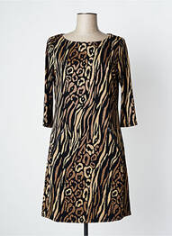 Robe mi-longue manches 3/4 manches 3/4 noir VEGAS femme