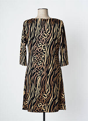 Robe mi-longue manches 3/4 manches 3/4 noir VEGAS femme