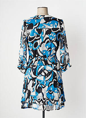Robe mi-longue manches 3/4 manches 3/4 bleu AN' GE femme