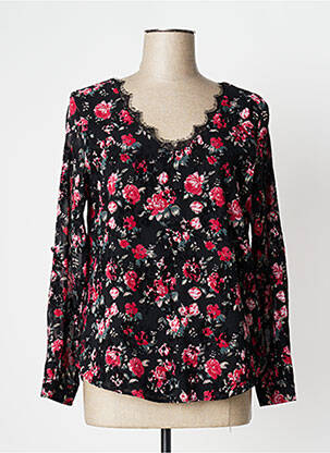 Blouse légère et transparente manches longues noir BY ONE femme