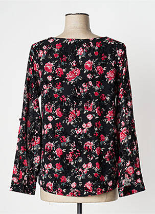 Blouse légère et transparente manches longues noir BY ONE femme