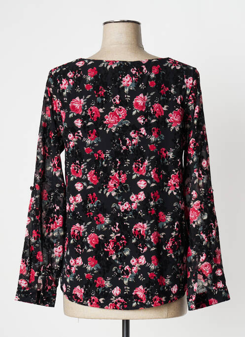 Blouse imprimé fleurs manches longues noir BY ONE femme