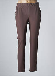 Pantalon slim taille élastique taille normale marron HALOGENE femme
