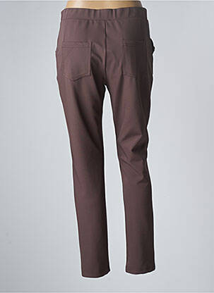 Pantalon slim taille élastique taille normale marron HALOGENE femme