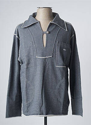 Sweat-shirt stretch manches longues gris 12IA homme