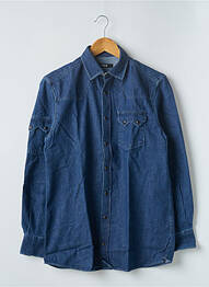 Chemise manches longues poches poitrine bleu 12IA homme