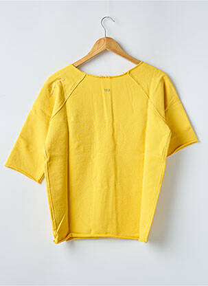 Sweat-shirt tissage jersey manches courtes jaune 12IA femme