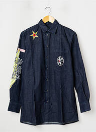Chemise manches longues poches poitrine bleu 12IA homme