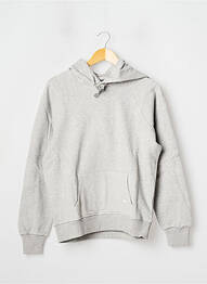 Sweat-shirt à capuche finition bords-côtes manches longues gris 12IA femme