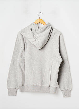Sweat-shirt à capuche finition bords-côtes manches longues gris 12IA femme