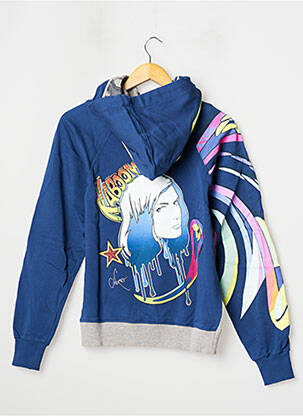 Sweat-shirt à capuche col v manches longues gris 12IA femme