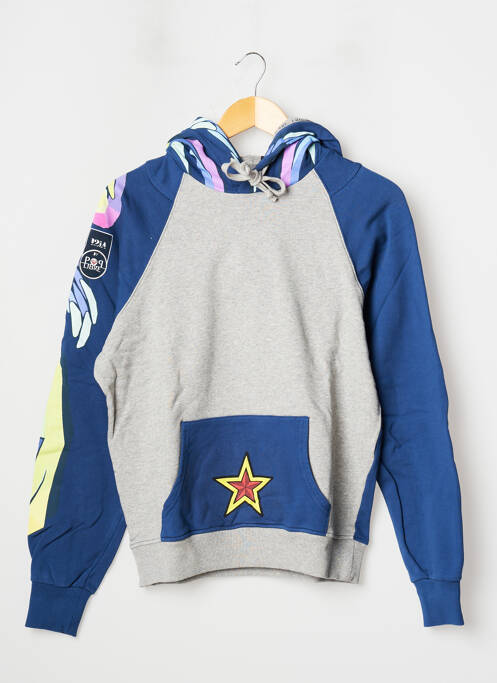 Sweat-shirt à capuche col v manches longues gris 12IA femme
