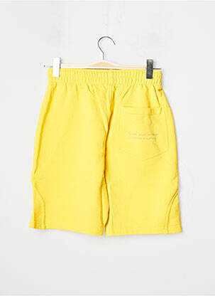Bermuda taille élastique taille haute jaune 12IA femme