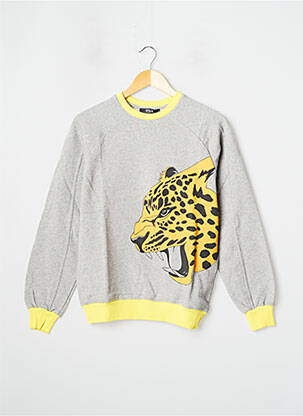 Sweat-shirt finition bords-côtes manches longues gris 12IA homme