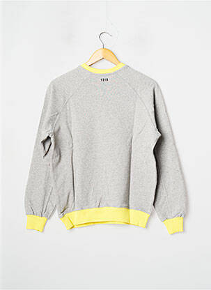 Sweat-shirt finition bords-côtes manches longues gris 12IA femme