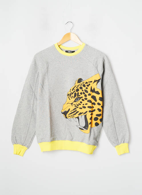 Sweat-shirt finition bords-côtes manches longues gris 12IA homme