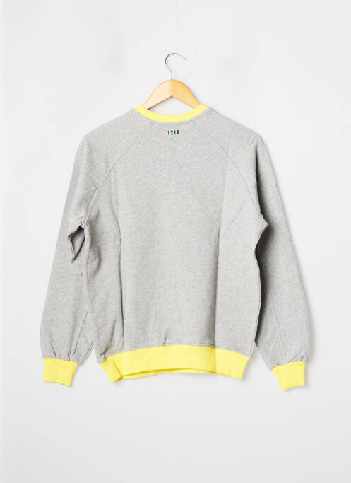 Sweat-shirt finition bords-côtes manches longues gris 12IA homme