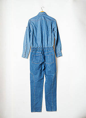 Combi-pantalon fermeture boutonnée sur le devant manches longues bleu 12IA femme