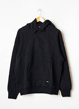 Sweat-shirt à capuche col v manches longues noir 12IA femme