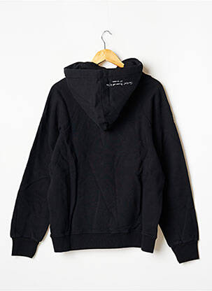 Sweat-shirt à capuche col v manches longues noir 12IA femme