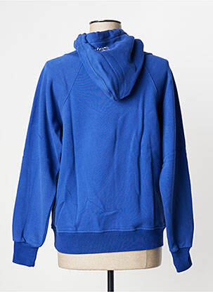 Sweat-shirt à capuche finition bords-côtes manches longues bleu 12IA femme