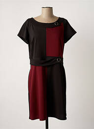 Robe mi-longue manches courtes manches courtes noir FILLE A SUIVRE femme